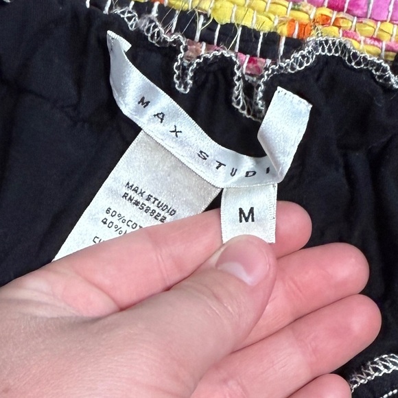 Vintage Y2K Max Studio Black Ruffle Trim Top – Size M - Picture 3 of 3